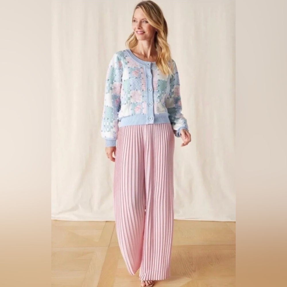 NWT Matilda Jane Heart to Heart Curtain Call Pleated Pants Pink Women’s Size XL